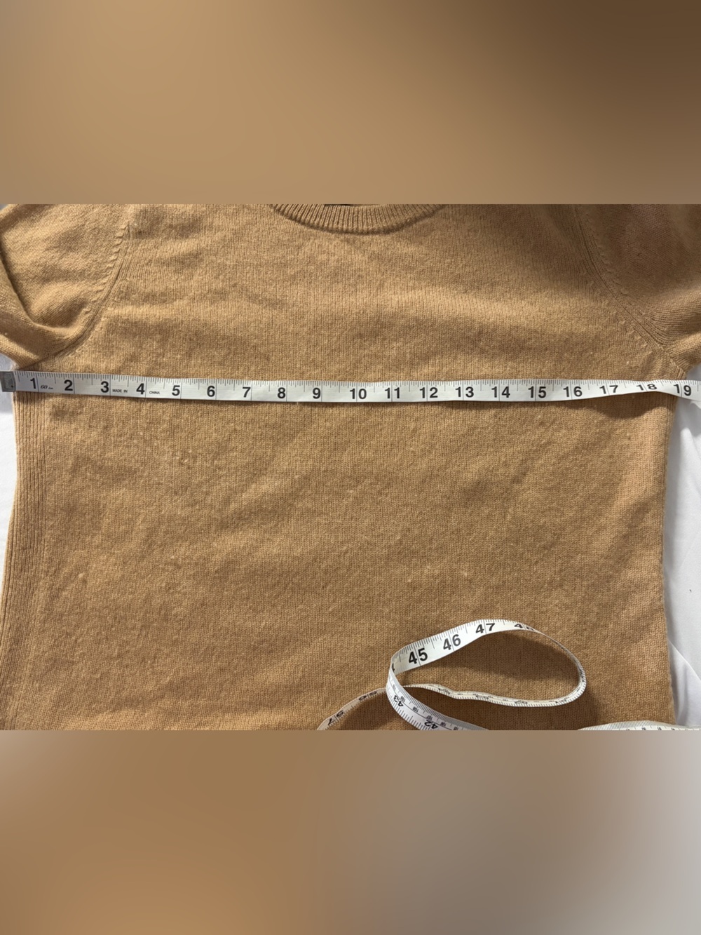 Halogen Crewneck 100% soft Casual Cashmere Sweater in Tan / Caramel size S - Picture 4 of 5